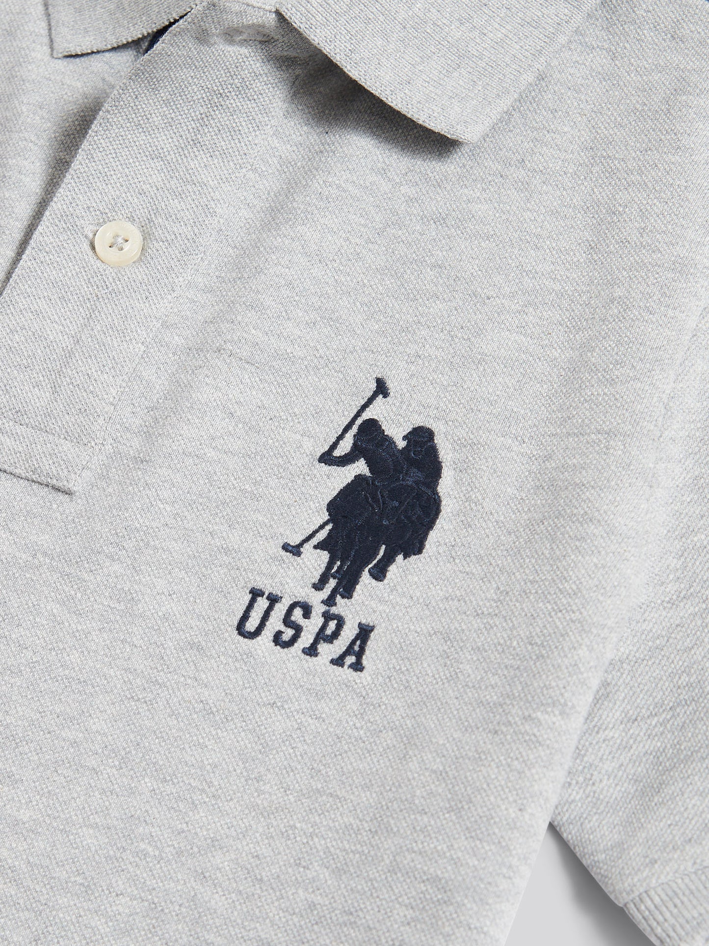 Boys Player 3 Polo Shirt Mid Grey Marl
