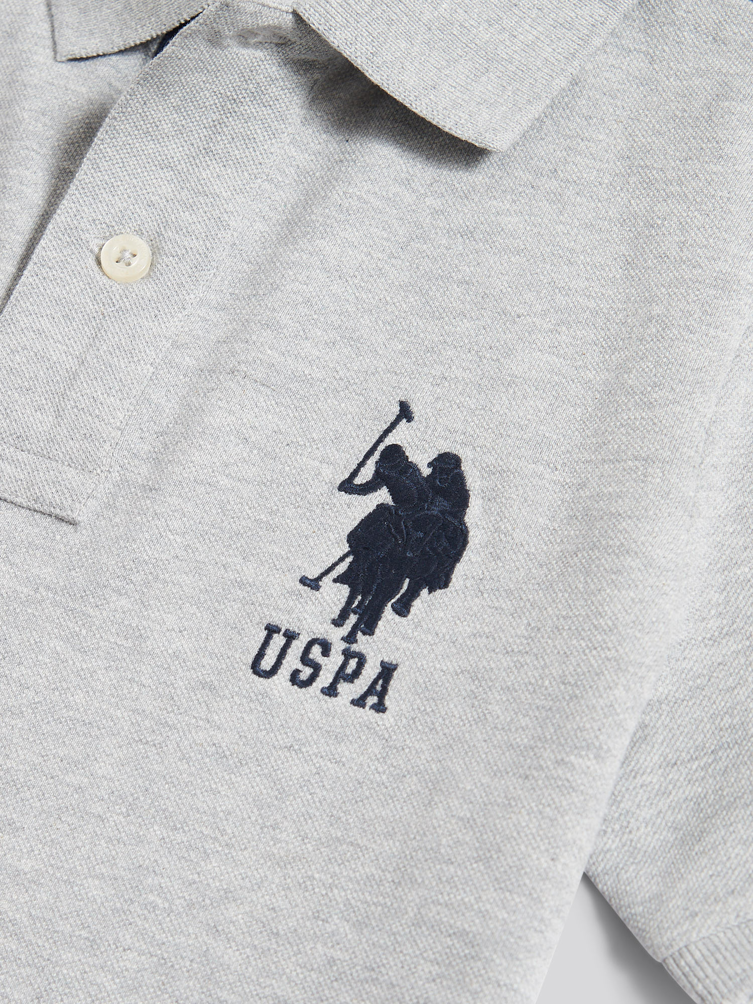 Boys Player 3 Polo Shirt Mid Grey Marl