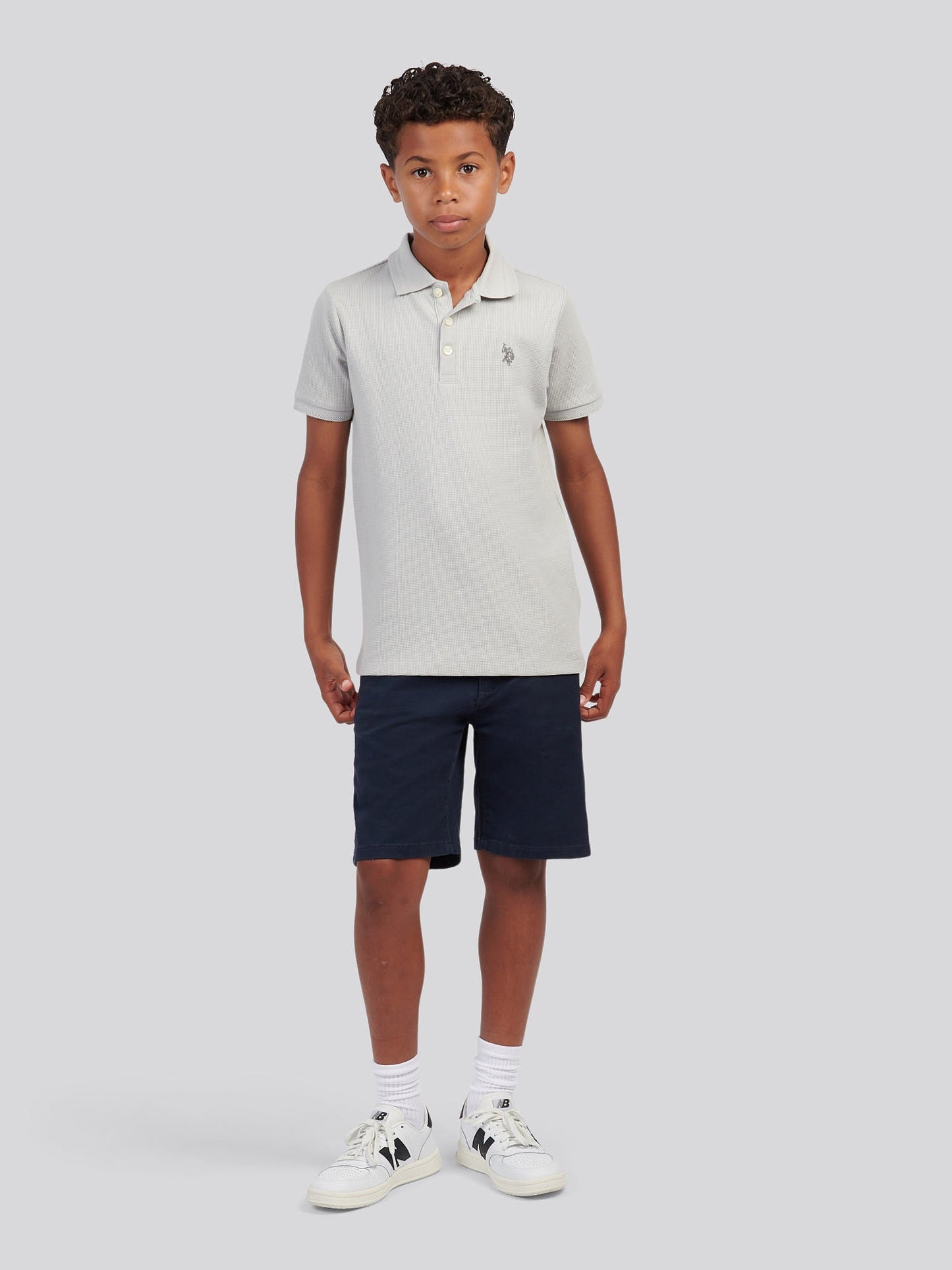 Boys Classic Chino Short Dark Sapphire Navy / Haute Red DHM