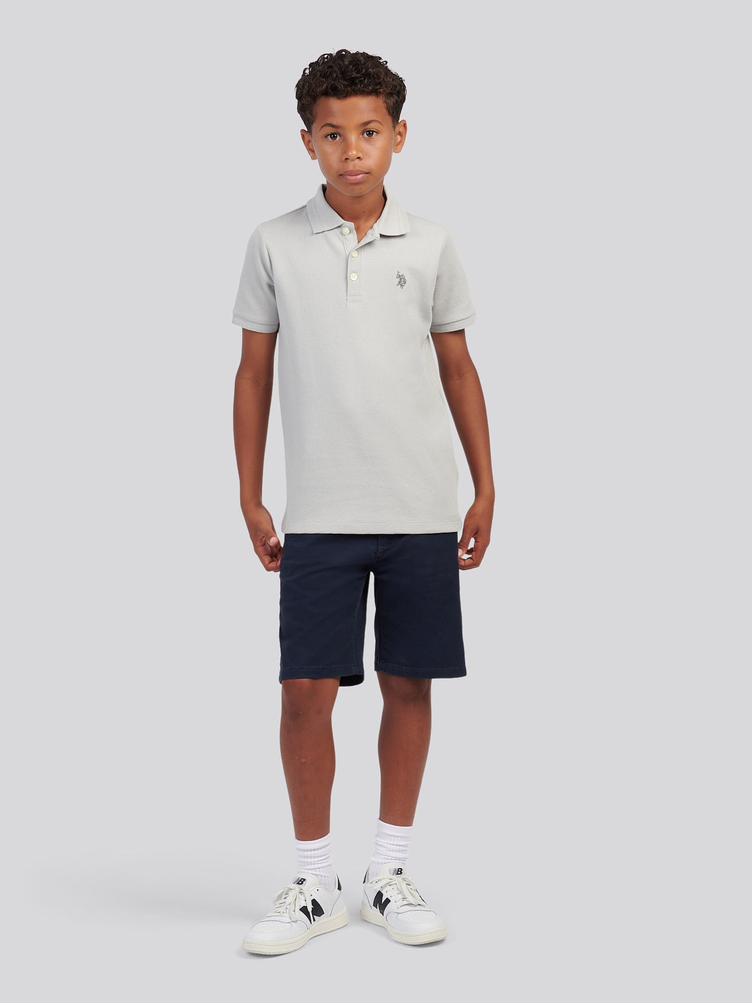 Boys Classic Chino Short Dark Sapphire Navy / Haute Red DHM