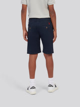 Boys Classic Chino Short Dark Sapphire Navy / Haute Red DHM