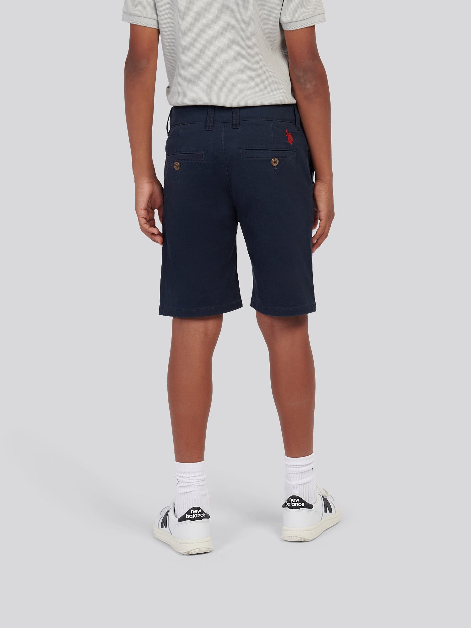 Boys Classic Chino Short Dark Sapphire Navy / Haute Red DHM