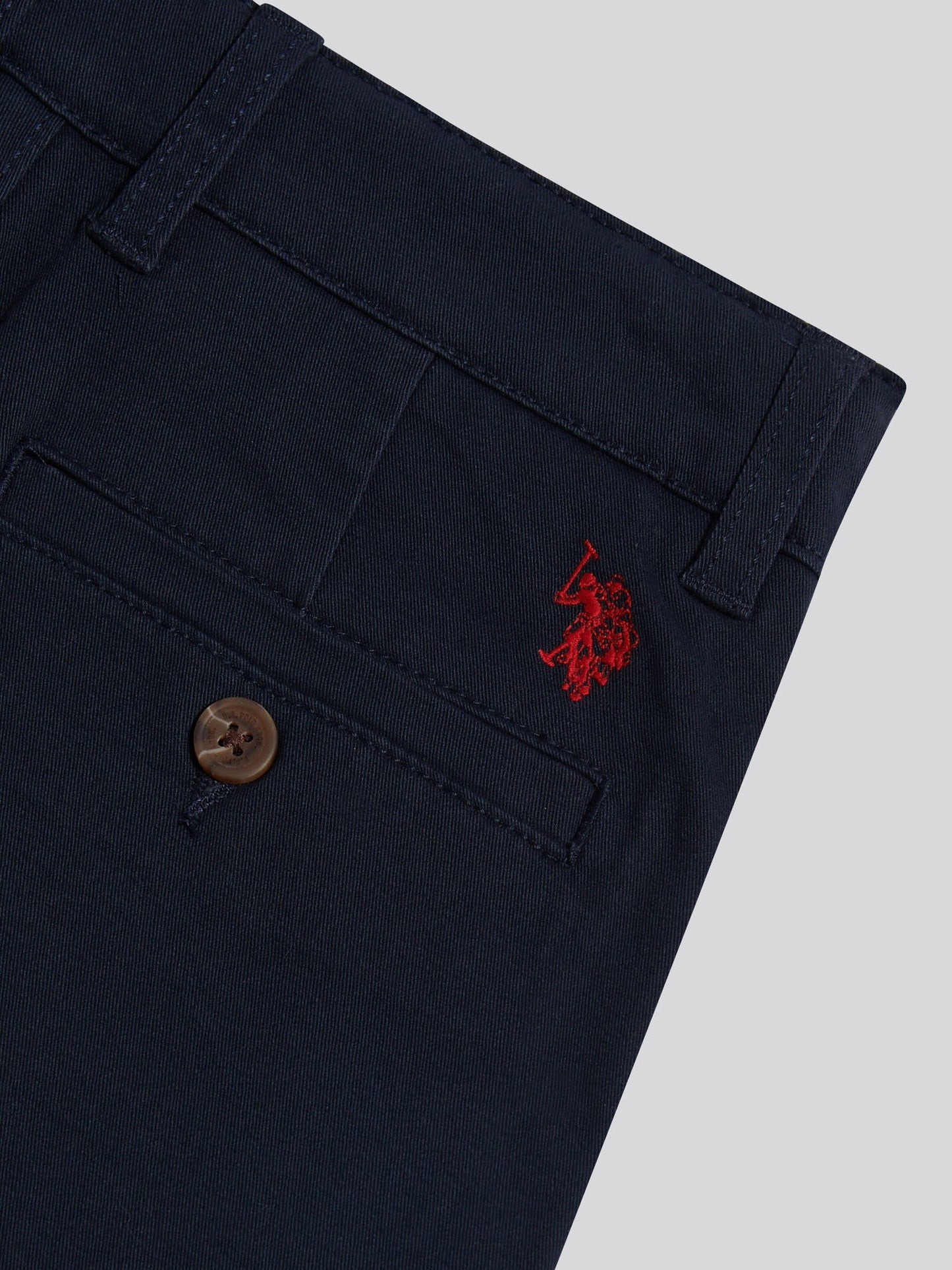 Boys Classic Chino Short Dark Sapphire Navy / Haute Red DHM