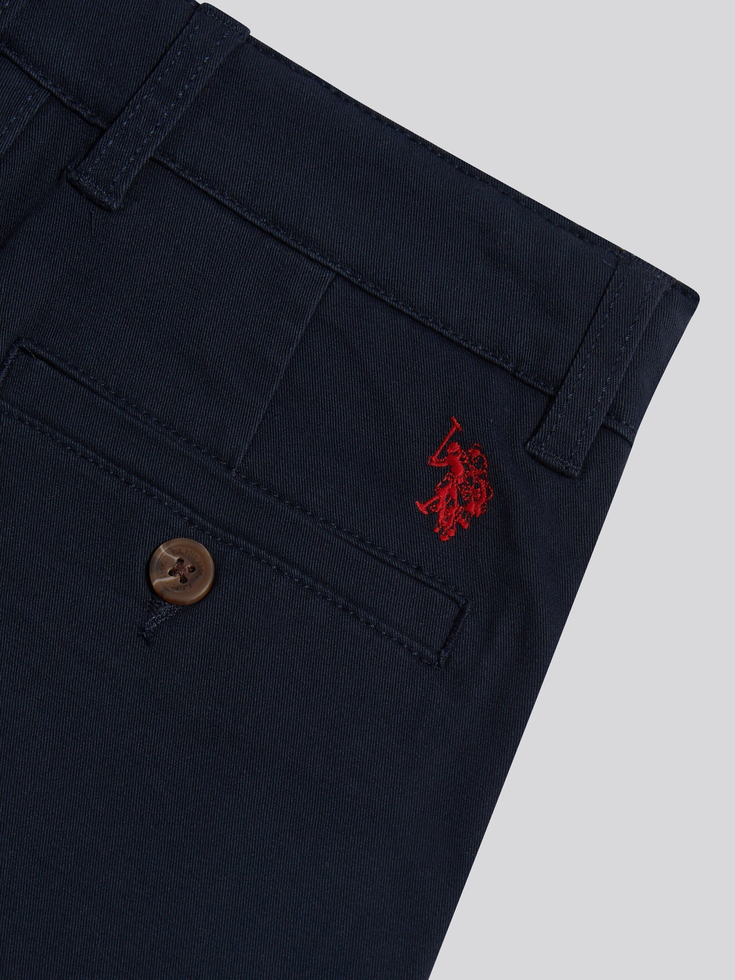 Boys Classic Chino Short Dark Sapphire Navy / Haute Red DHM