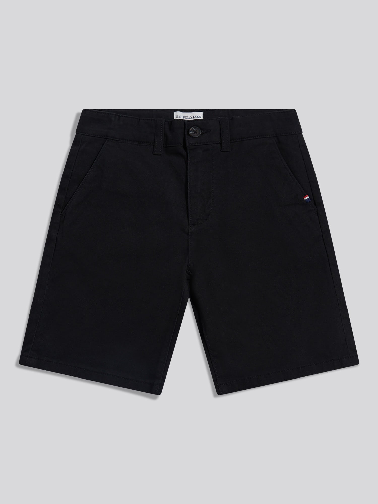 Boys Classic Chino Short Black Bright White DHM