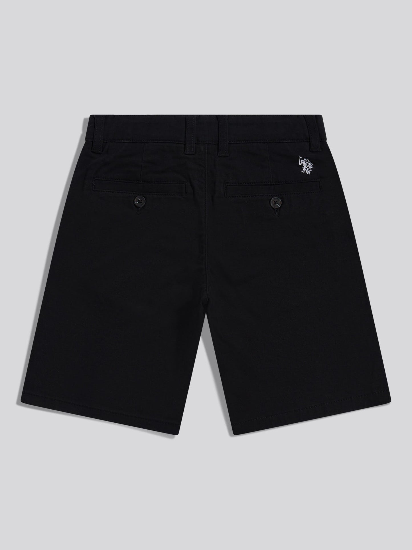 Boys Classic Chino Short Black Bright White DHM