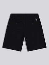 Boys Classic Chino Short Black Bright White DHM