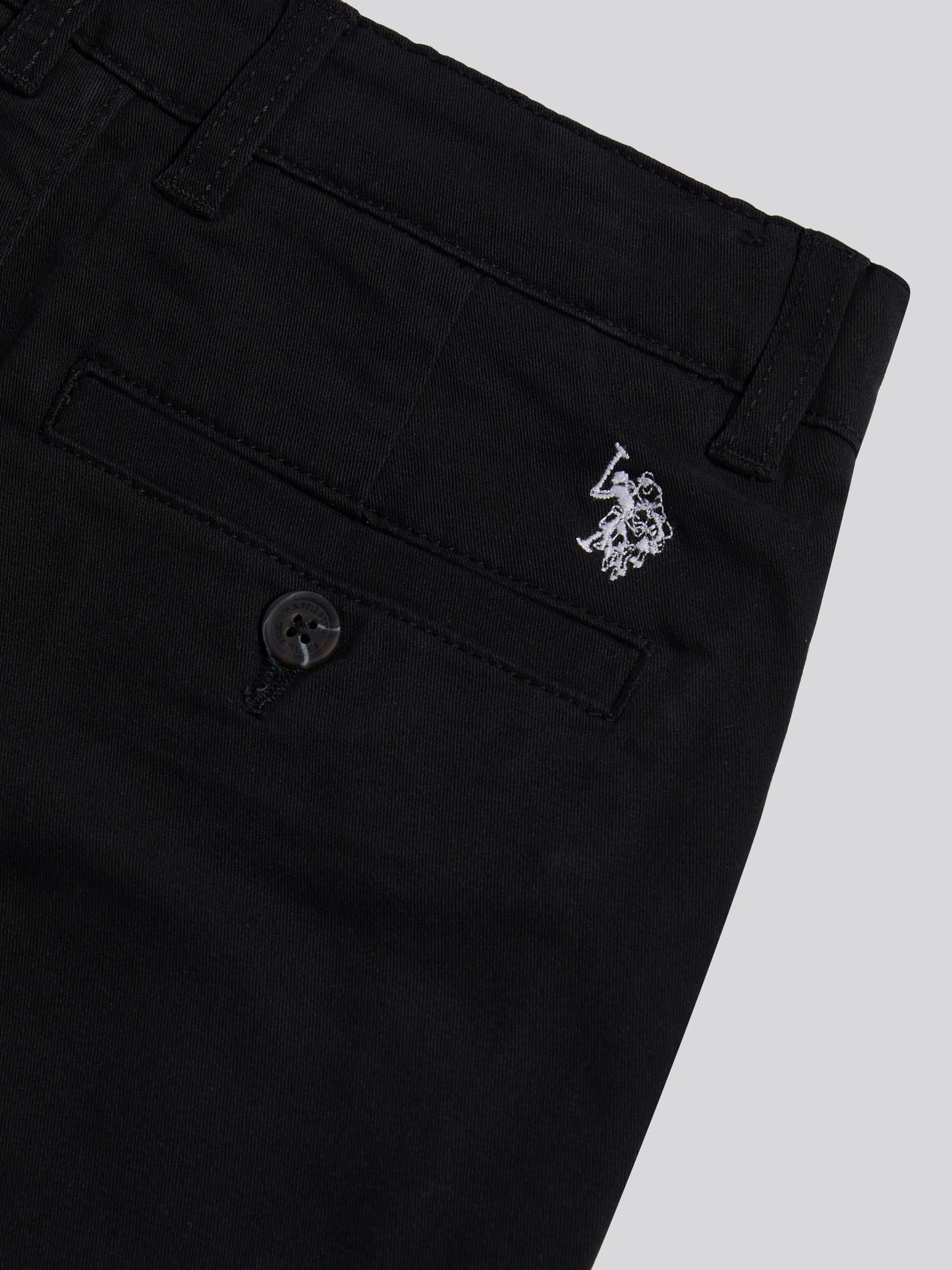 Boys Classic Chino Short Black Bright White DHM