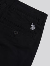 Boys Classic Chino Short Black Bright White DHM