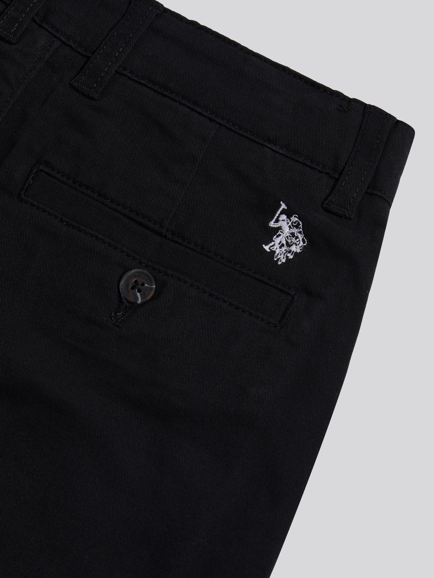 Boys Classic Chino Short Black Bright White DHM
