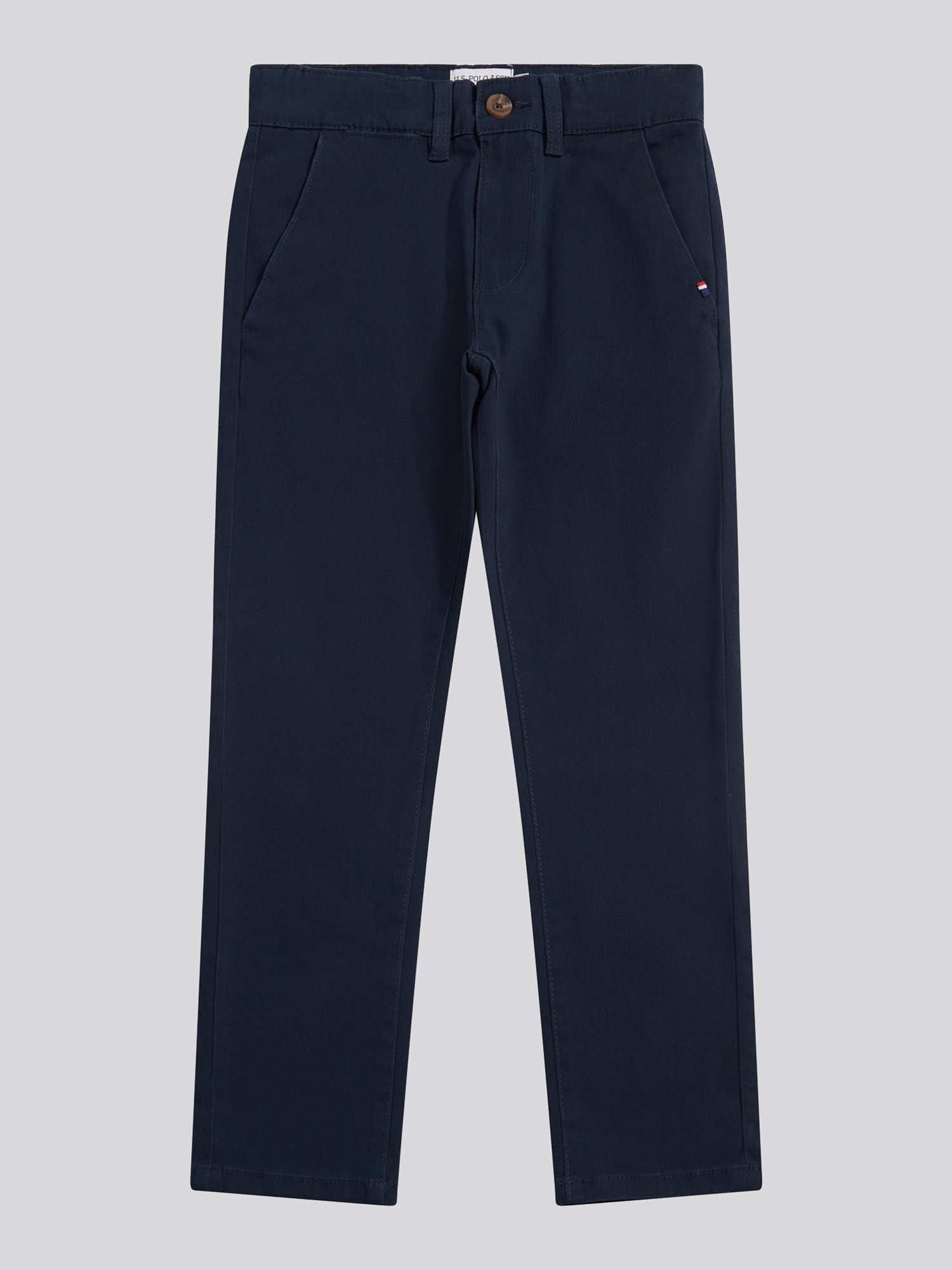 Boys Classic Chino in Dark Sapphire Navy / Haute Red DHM