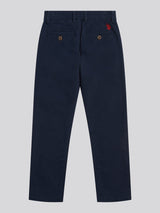 Boys Classic Chino in Dark Sapphire Navy / Haute Red DHM
