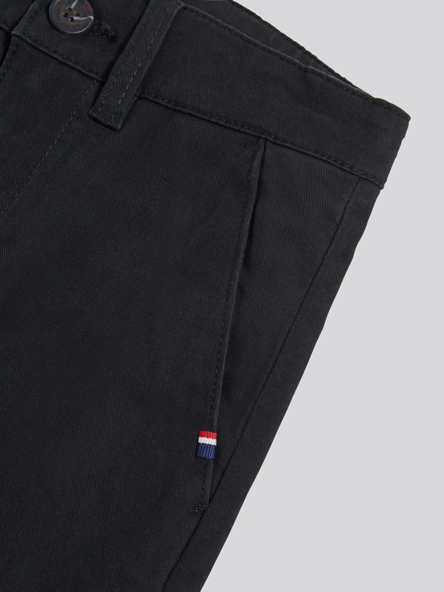 Boys Classic Chino in Black Bright White DHM