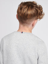 Boys Double Horsemen Crew in Mid Grey Marl