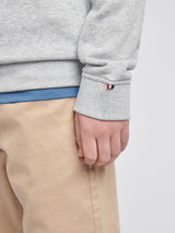 Boys Double Horsemen Crew in Mid Grey Marl