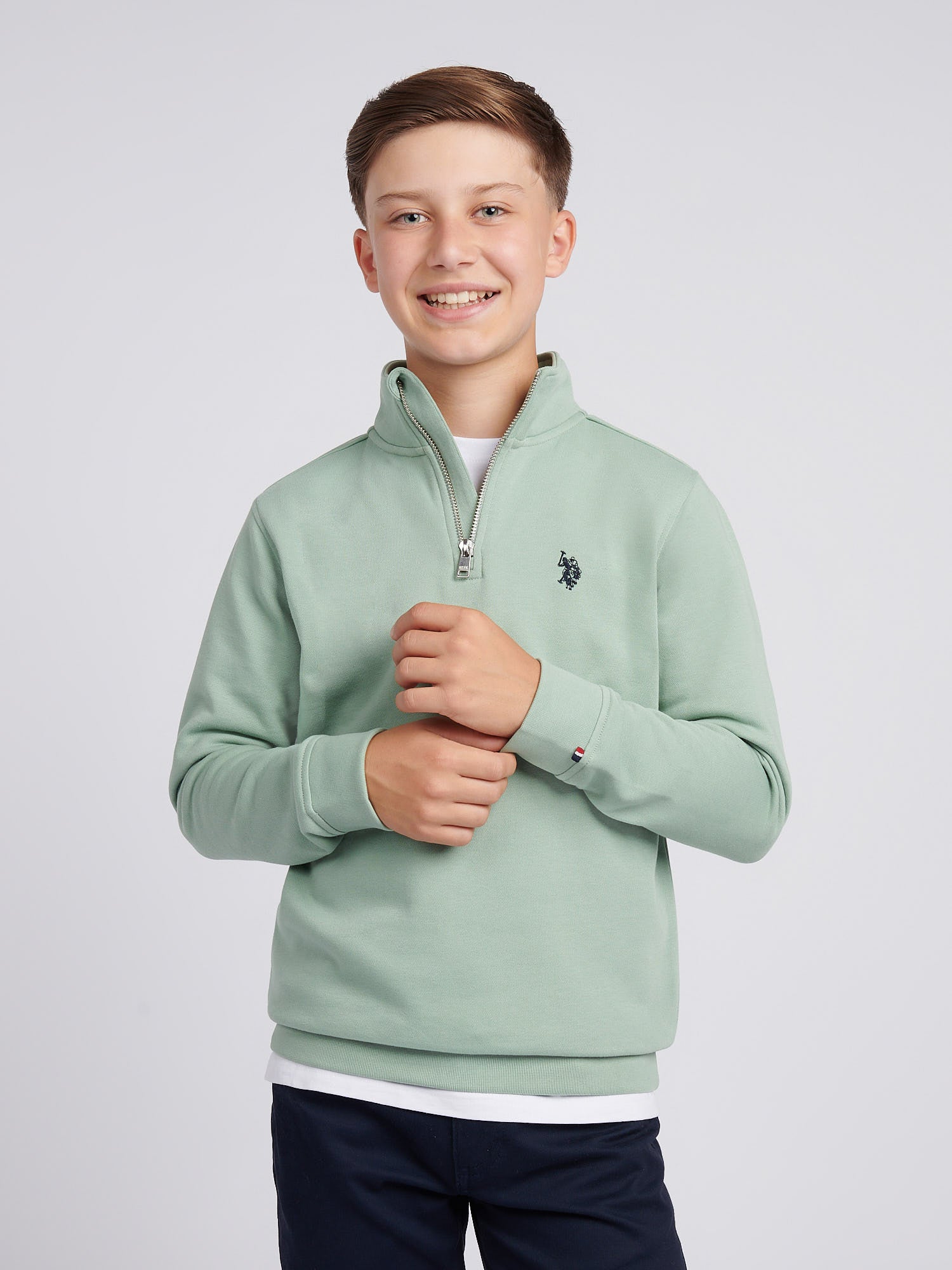Boys Double Horsemen _ Zip Iceberg Green