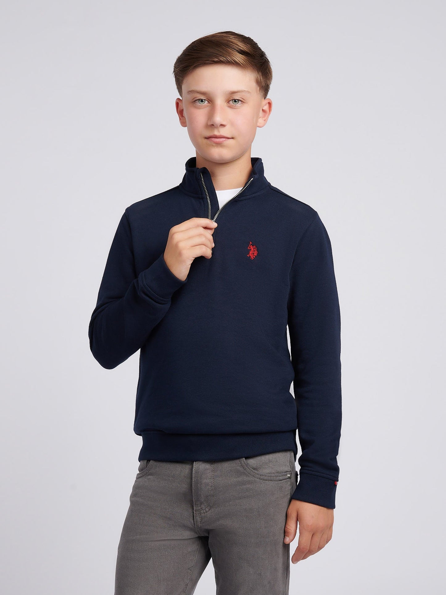 Boys Double Horsemen _ Zip Dark Sapphire Navy / Haute Red DHM