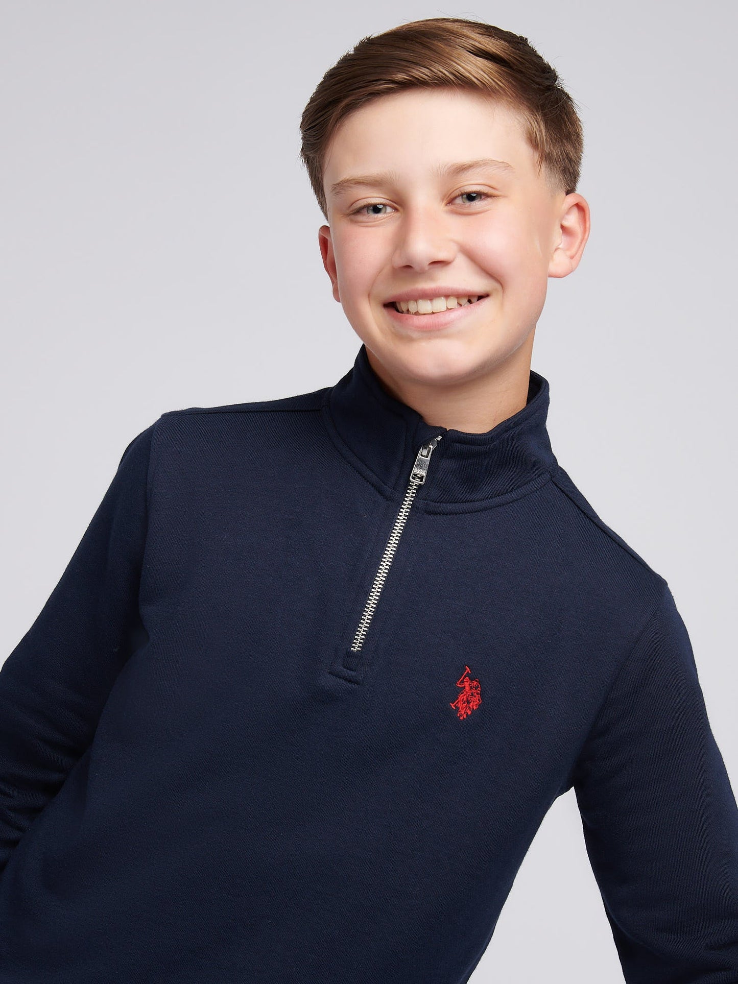 Boys Double Horsemen _ Zip Dark Sapphire Navy / Haute Red DHM