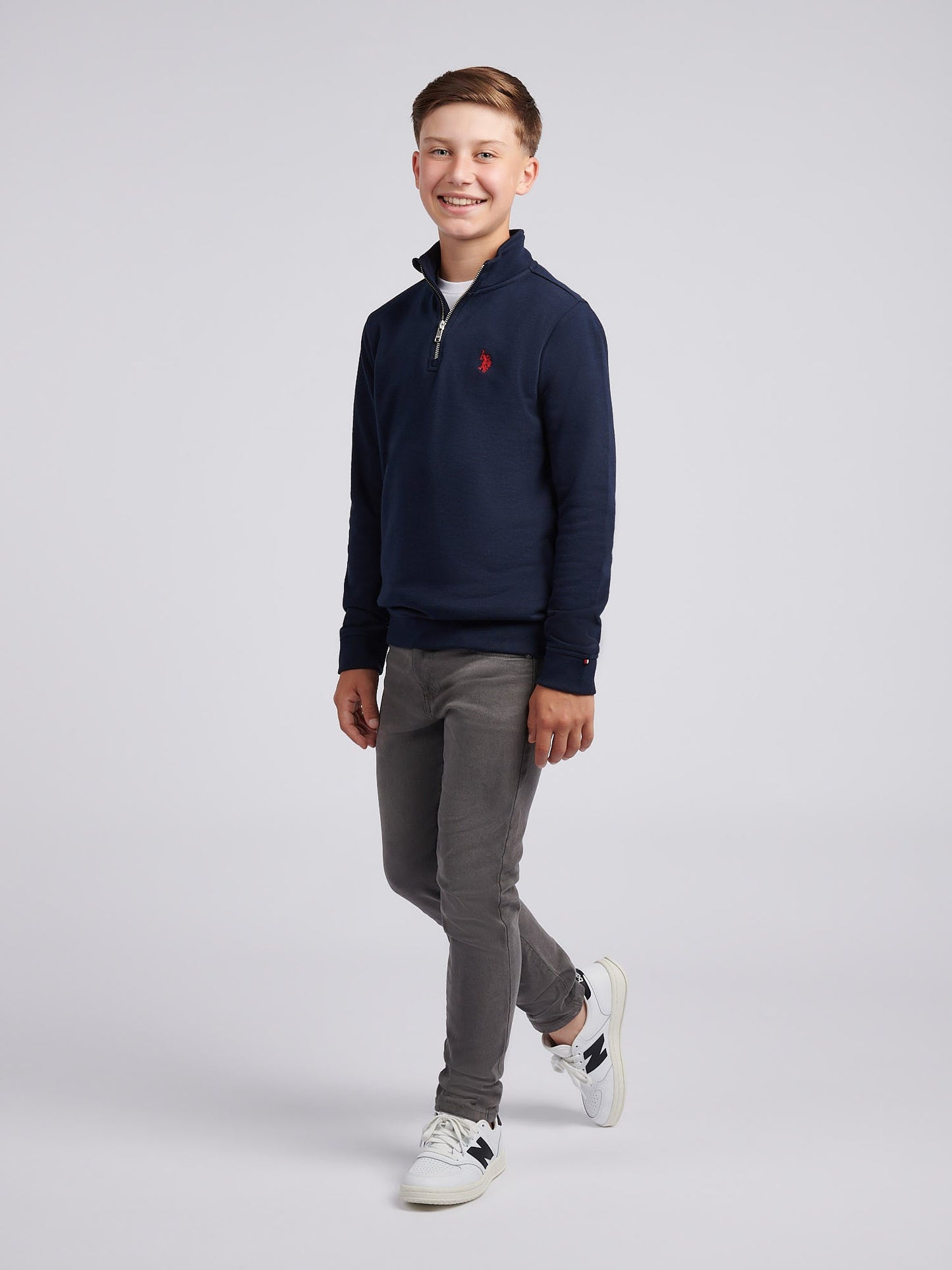 Boys Double Horsemen _ Zip Dark Sapphire Navy / Haute Red DHM