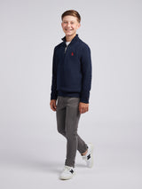 Boys Double Horsemen _ Zip Dark Sapphire Navy / Haute Red DHM