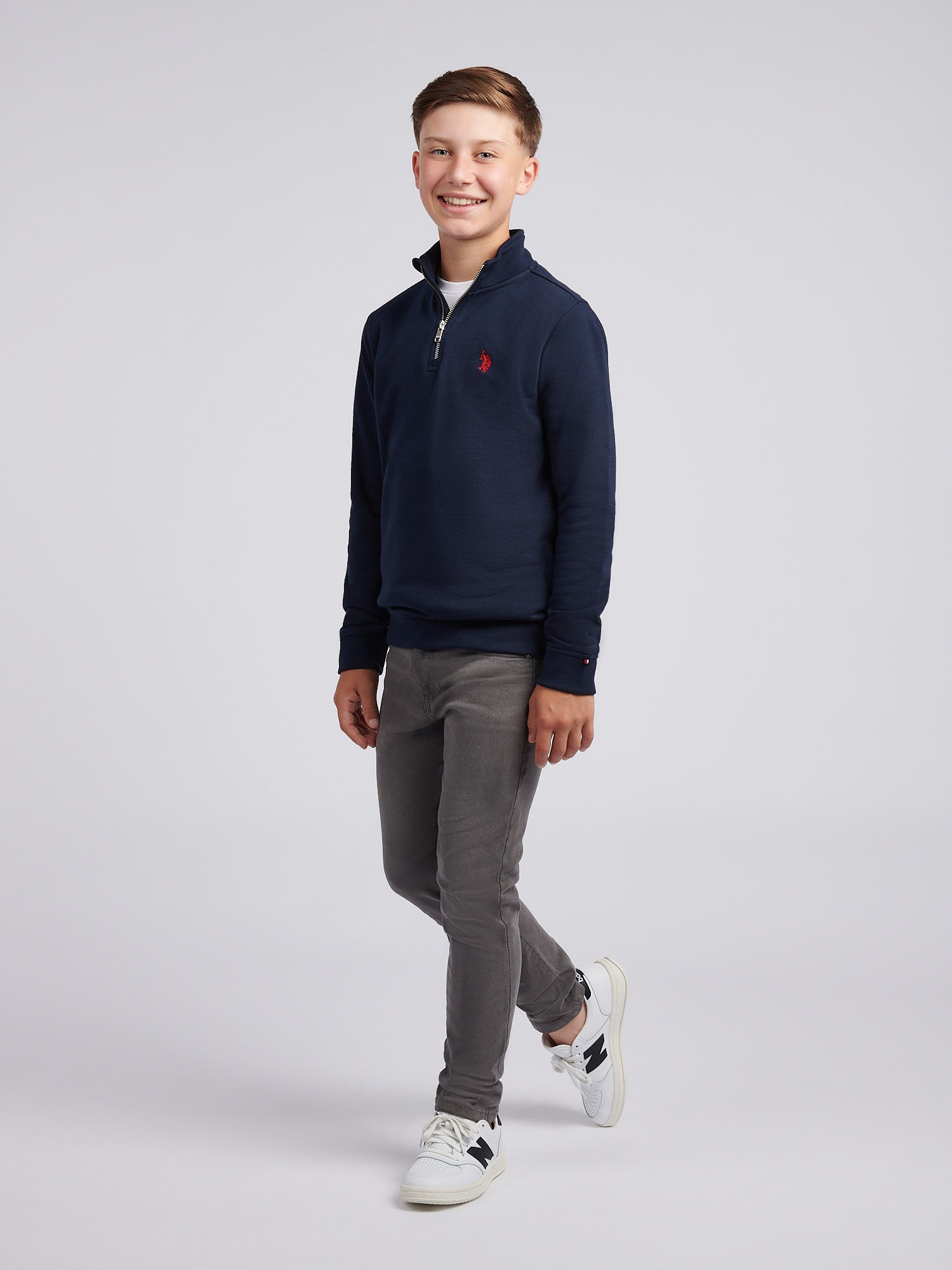 Boys Double Horsemen _ Zip Dark Sapphire Navy / Haute Red DHM