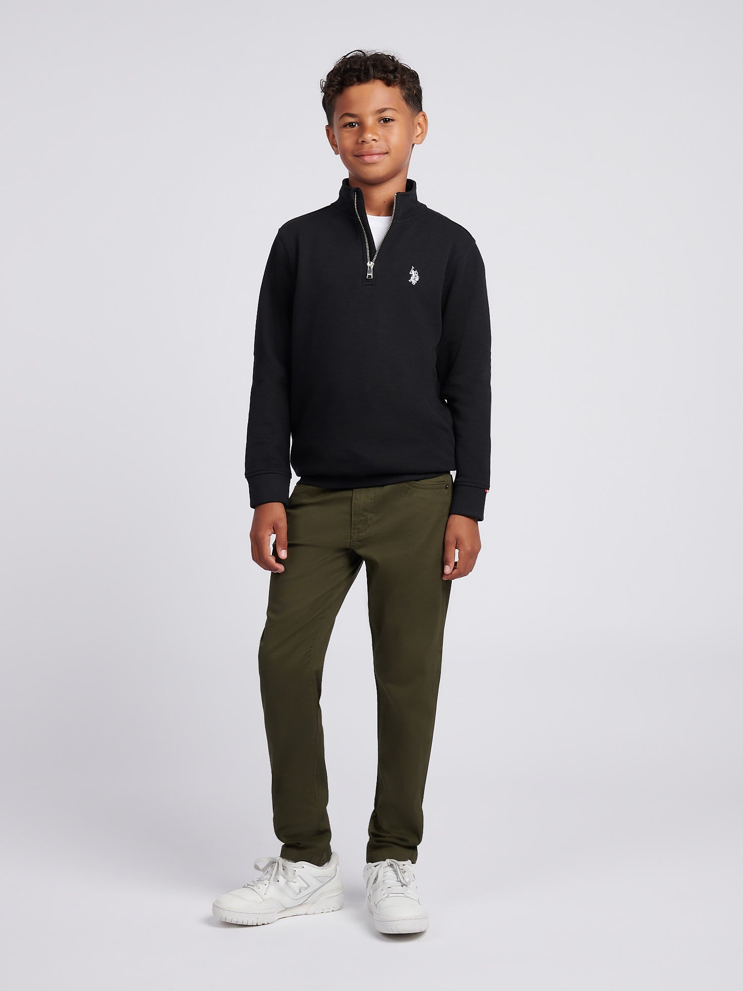 Boys Double Horsemen _ Zip Black Bright White DHM
