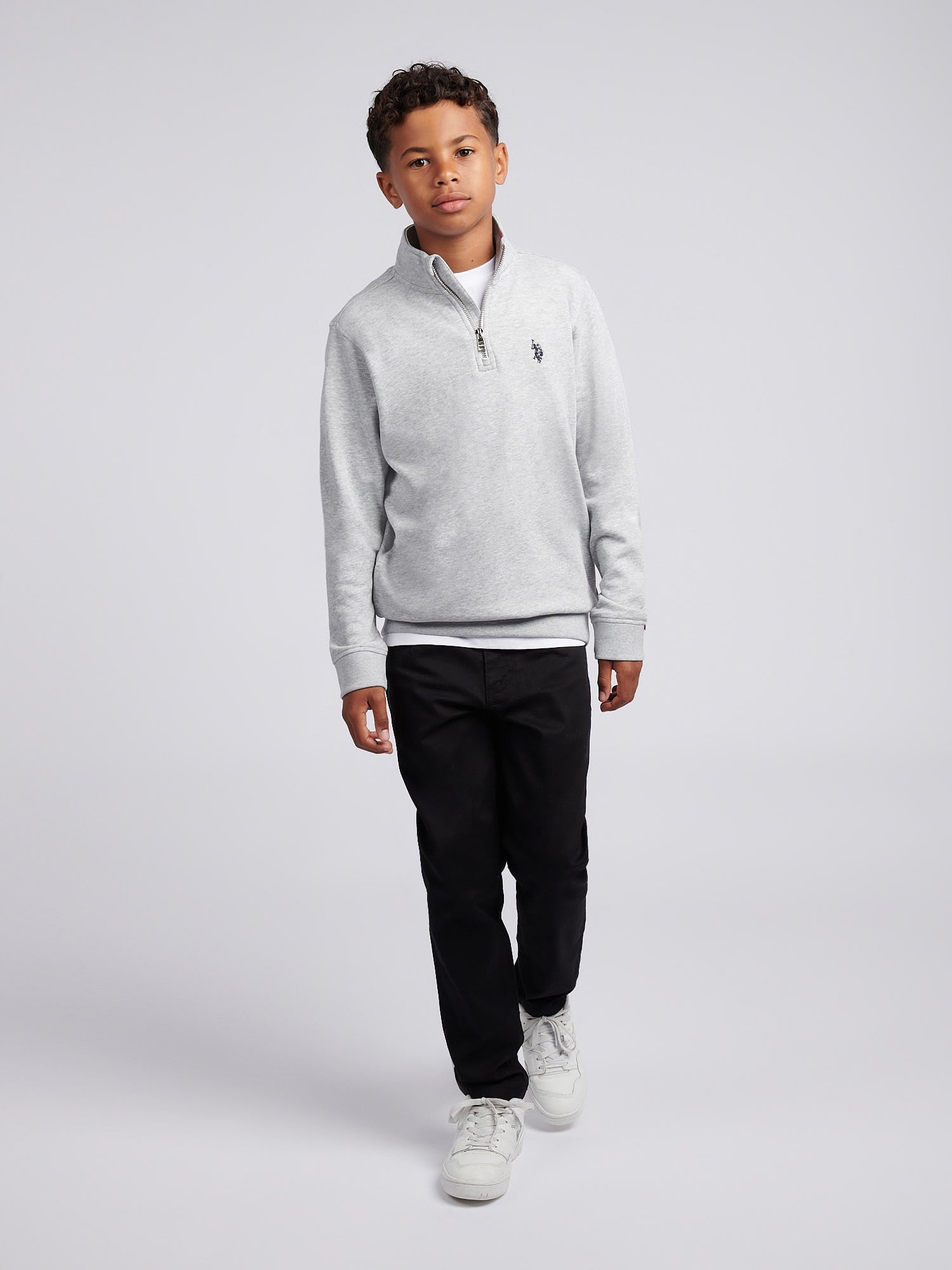 Boys Double Horsemen _ Zip Mid Grey Marl