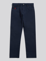 Boys Core 5 Pocket Trouser in Dark Sapphire Navy / Haute Red DHM