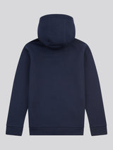 Boys Double Horsemen Zip Hoodie in Dark Sapphire Navy / Haute Red DHM