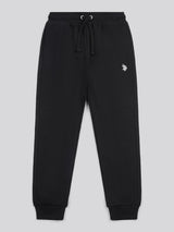 Boys Double Horsemen Jogger in Black Bright White DHM