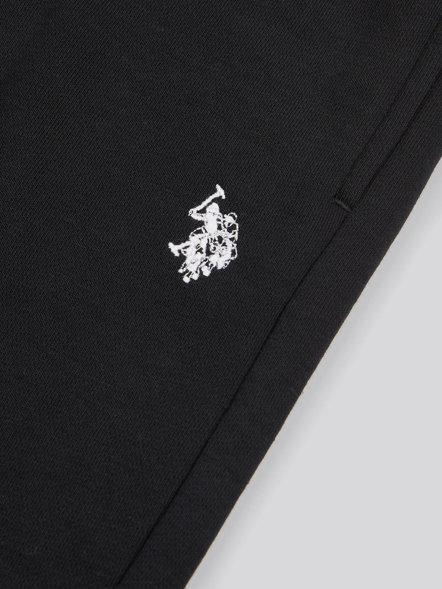 Boys Double Horsemen Jogger in Black Bright White DHM