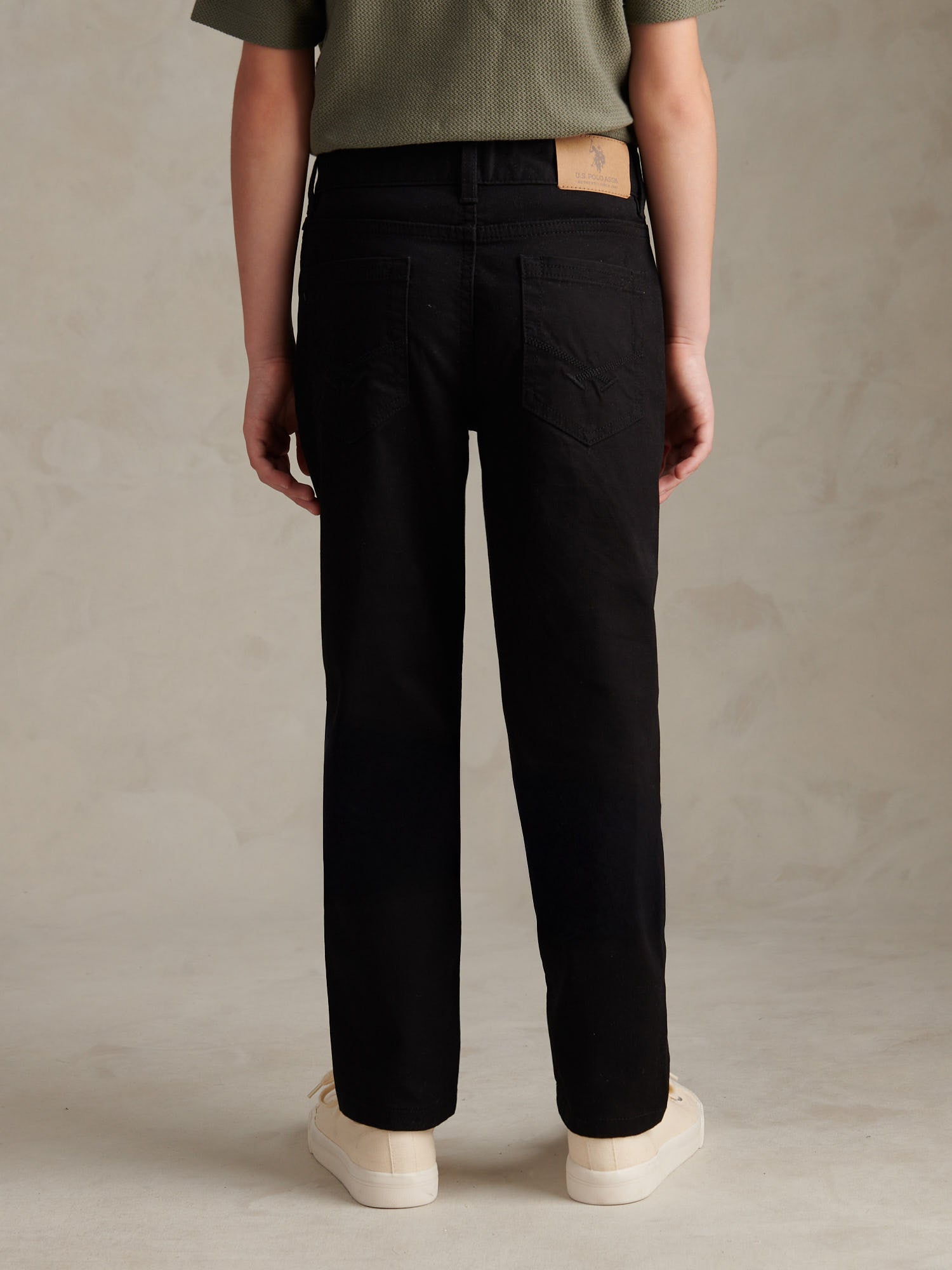 Boys Bedford Cord 5 Pocket Trouser in Black