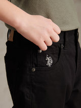 Boys Bedford Cord 5 Pocket Trouser in Black