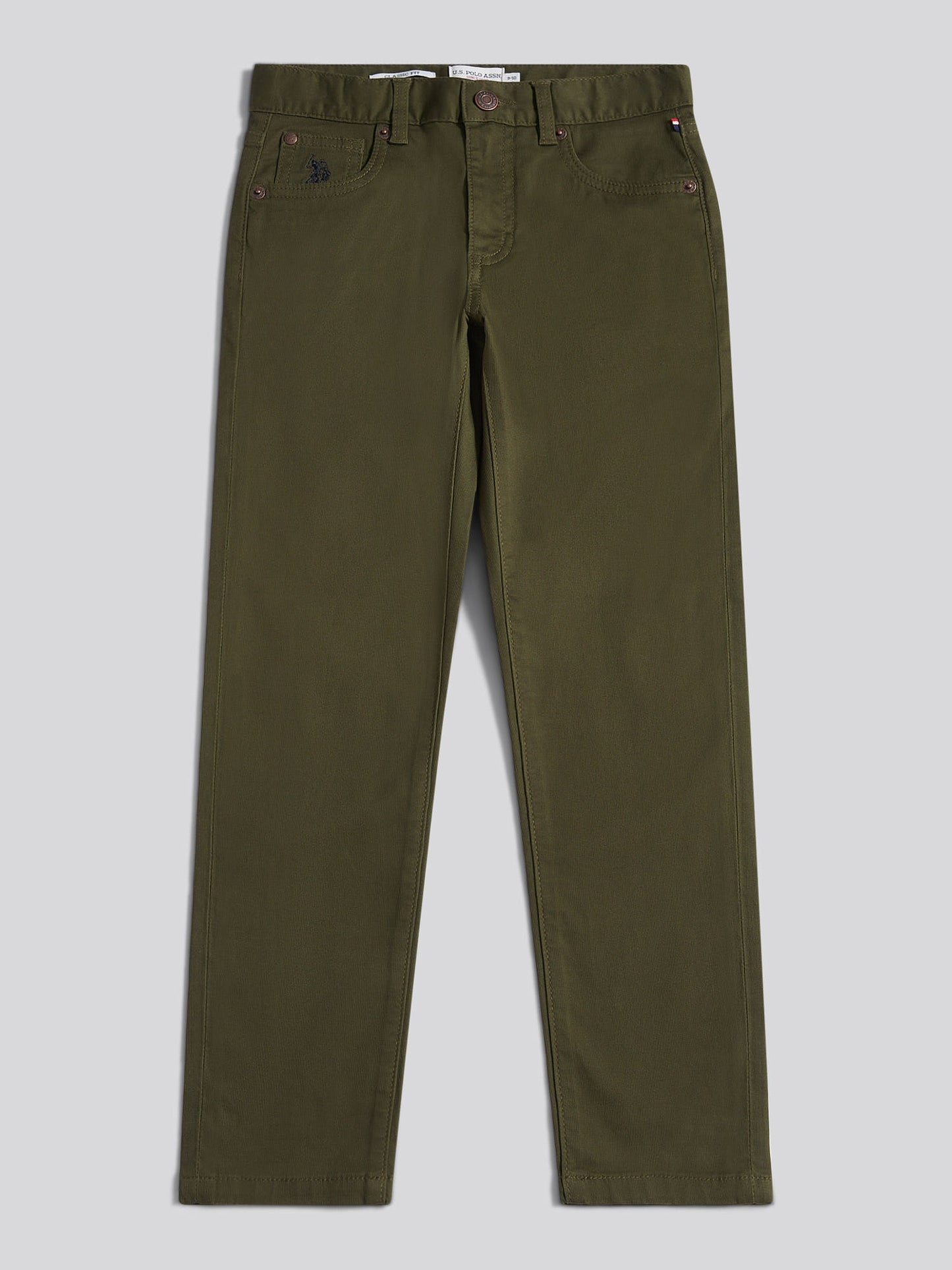 Boys Bedford Cord 5 Pocket Trouser in Forest Night