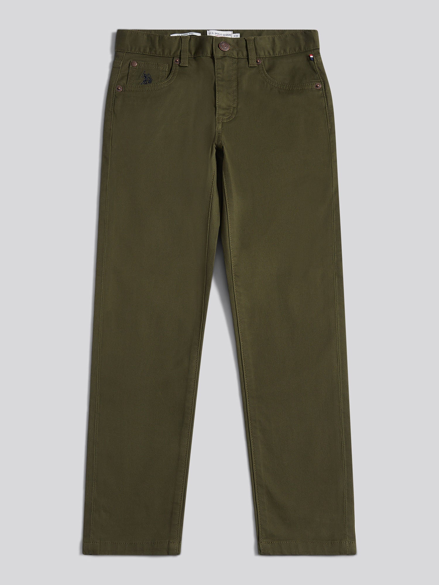 Boys Bedford Cord 5 Pocket Trouser in Forest Night