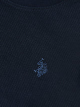 Boys Vertical Texture T-Shirt Dark Sapphire Navy / Moonlight Blue DHM