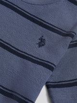 Boys Terry Stripe T-Shirt in Vintage Indigo
