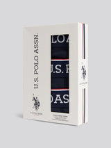 Boys USPA Trunk 3 Pack in Dark Sapphire Navy / White DHM
