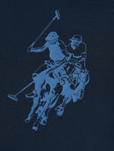 Boys Double Horsemen Graphic T-Shirt in Dark Sapphire Navy