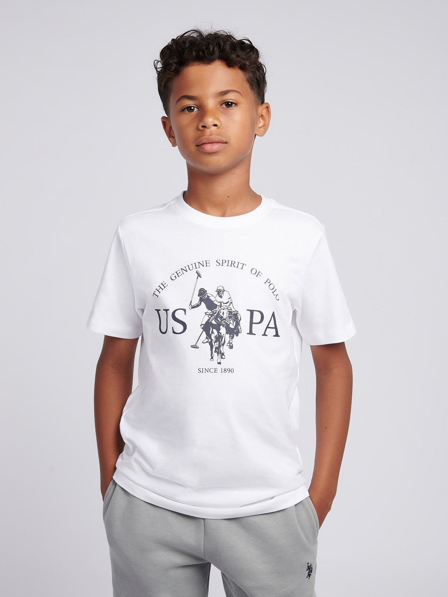 Boys USPA Print Graphic T-Shirt Bright White