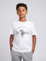 Boys USPA Print Graphic T-Shirt Bright White