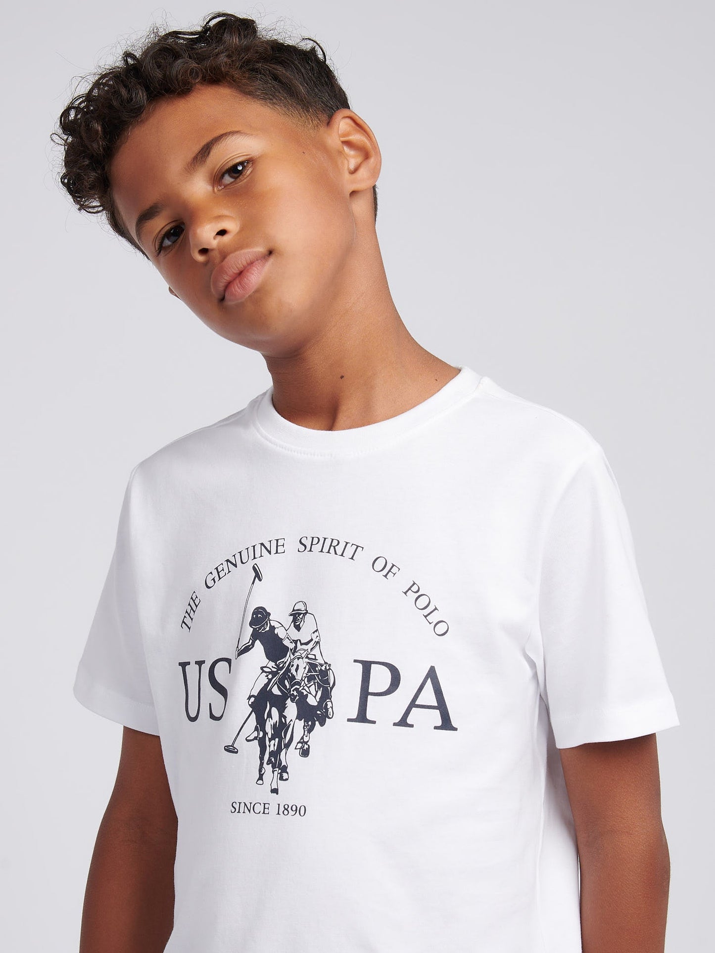 Boys USPA Print Graphic T-Shirt Bright White
