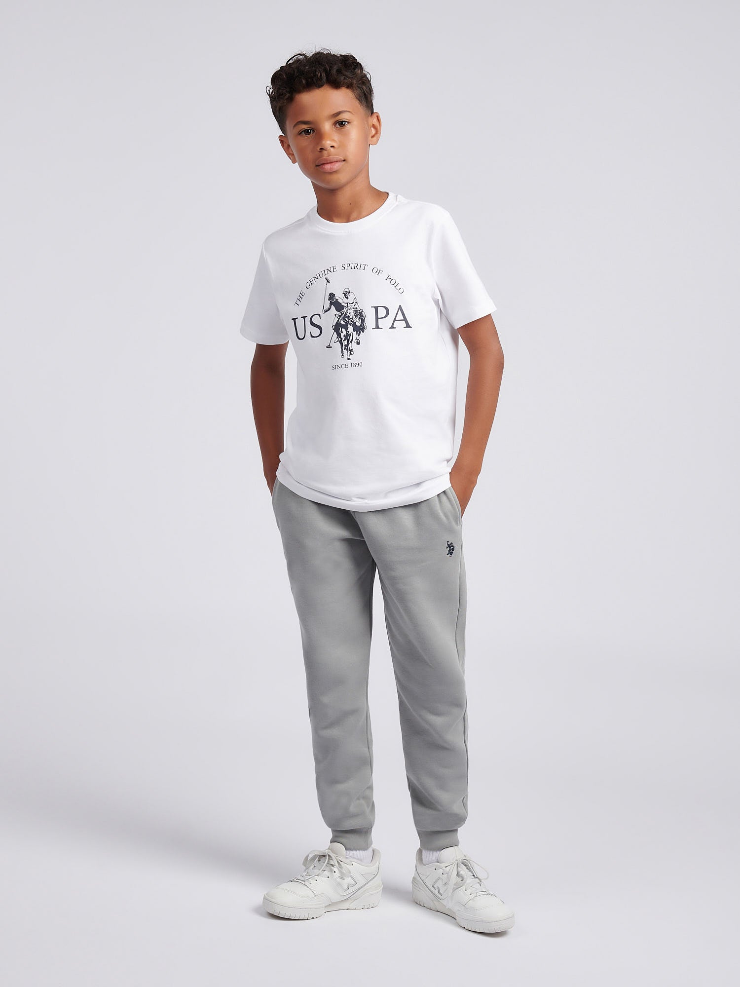 Boys USPA Print Graphic T-Shirt Bright White
