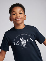 Boys USPA Print Graphic T-Shirt Dark Sapphire Navy