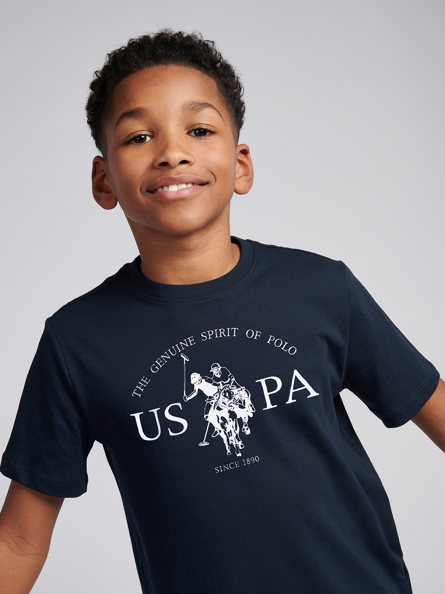 Boys USPA Print Graphic T-Shirt Dark Sapphire Navy