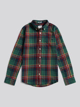 Boys Checked Buttondown Pocket Shirt in Pineneedle
