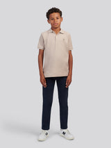 Boys Herringbone Texture Polo Shirt in Atmosphere