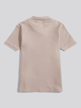 Boys Herringbone Texture Polo Shirt in Atmosphere