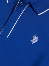 Boys Piped Pique Polo Shirt in Sodalite Blue