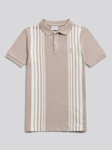 Boys Vertical Stripe Polo Shirt in Atmosphere